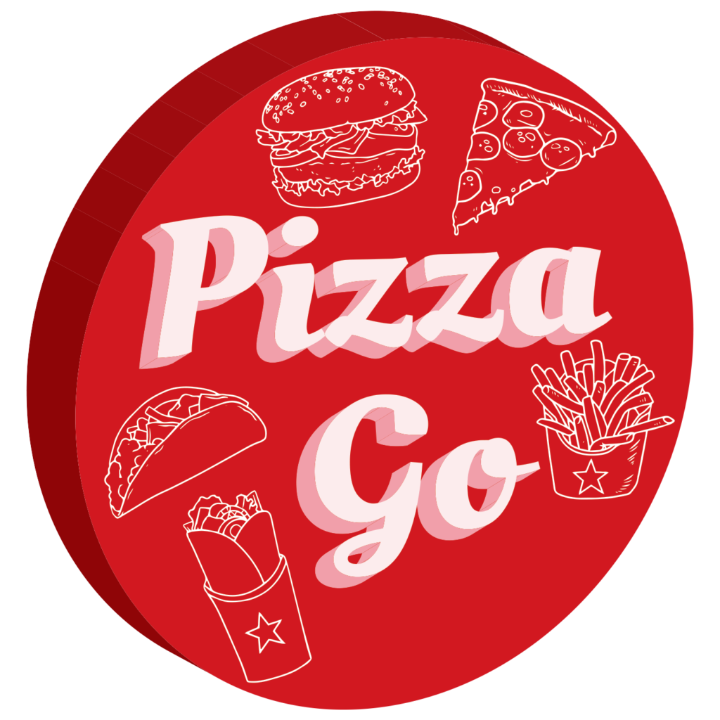 pizza go, faramans, logo