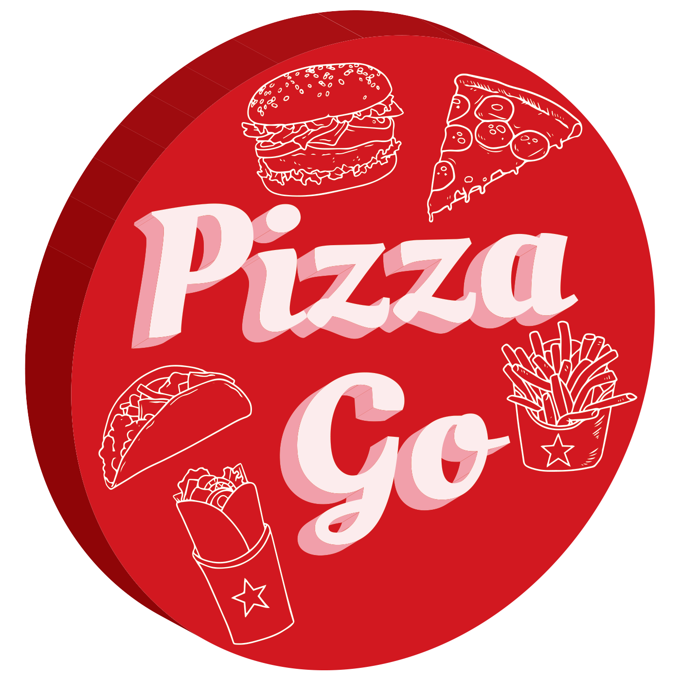 pizza go, faramans, logo